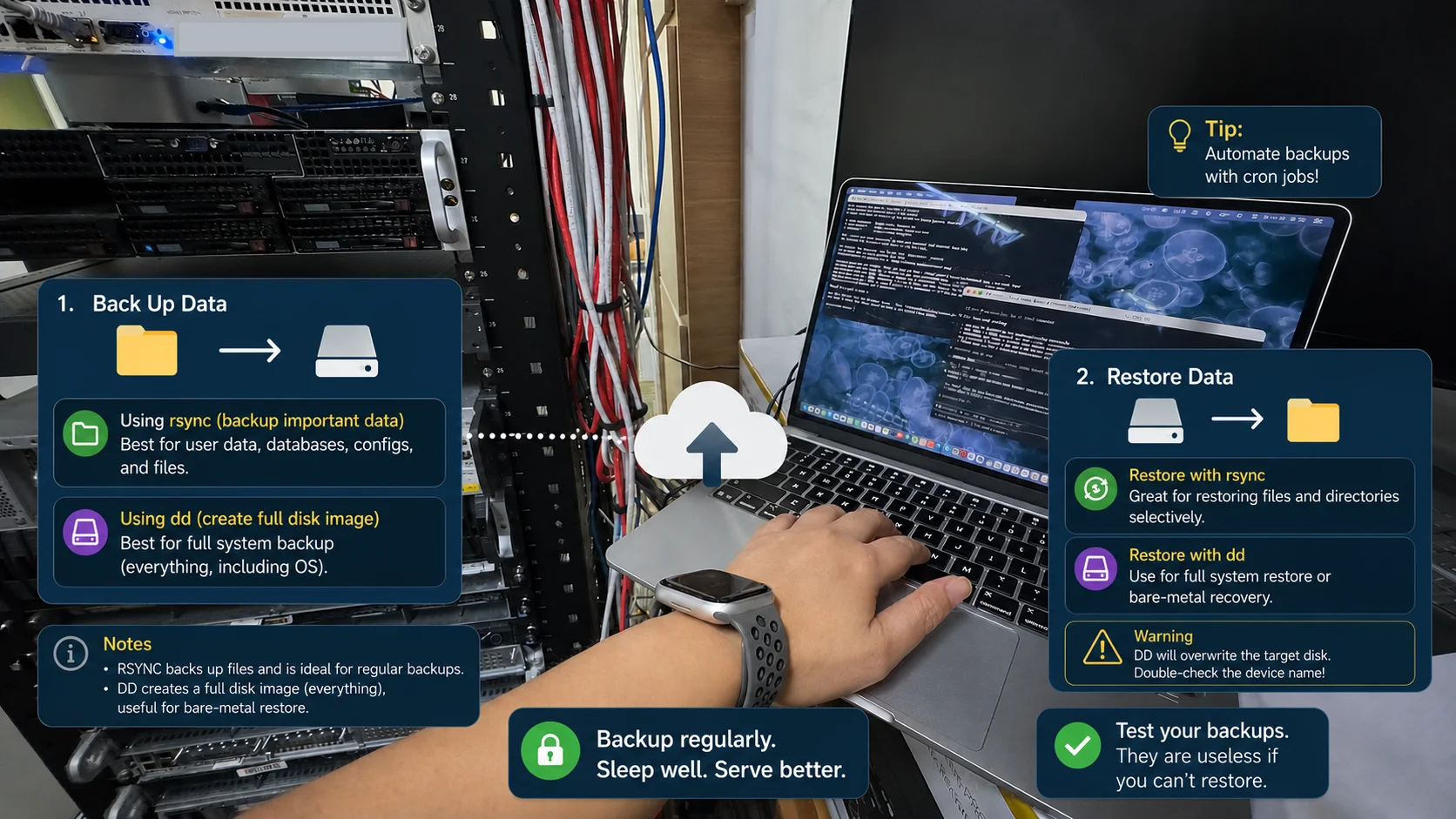 How to Back Up and Restore Your Linux VPS Using rsync and dd